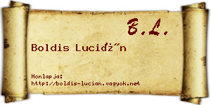 Boldis Lucián névjegykártya